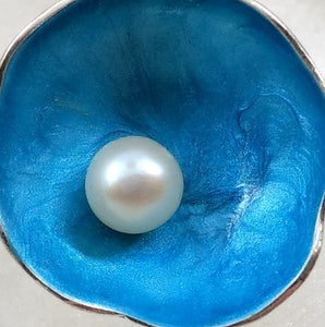 TiKiYa - Pendientes grandes con gancho en plata, con esmalte y perlas en varios colores