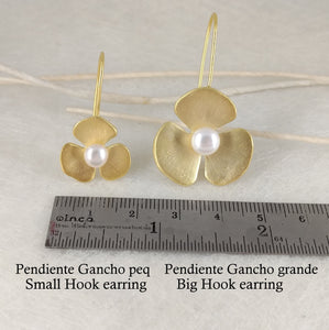 LoRe - Pendientes de gancho pequeños con perla cultivada en 2 acabados