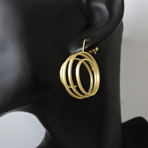 BouCharà - Pendientes de Plata chapada en Oro - Disponible en 3 tamaños