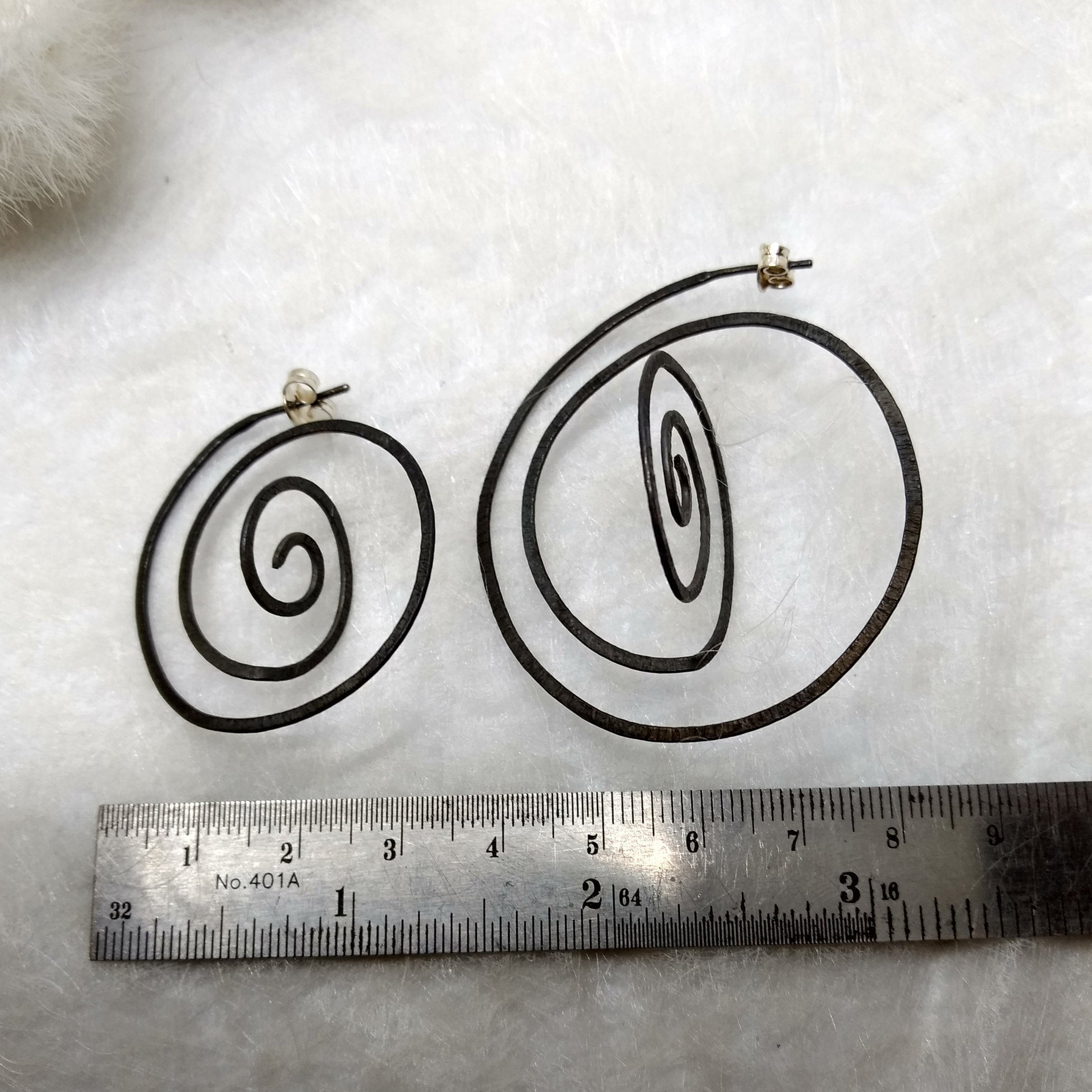 ZiMMt - 3D Sterling Silver hoops with a black finish, available in 2 sizes