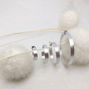 ImNos - big (ø 30 mm), broad Sterling Silver hoops, rhodium or gold plated