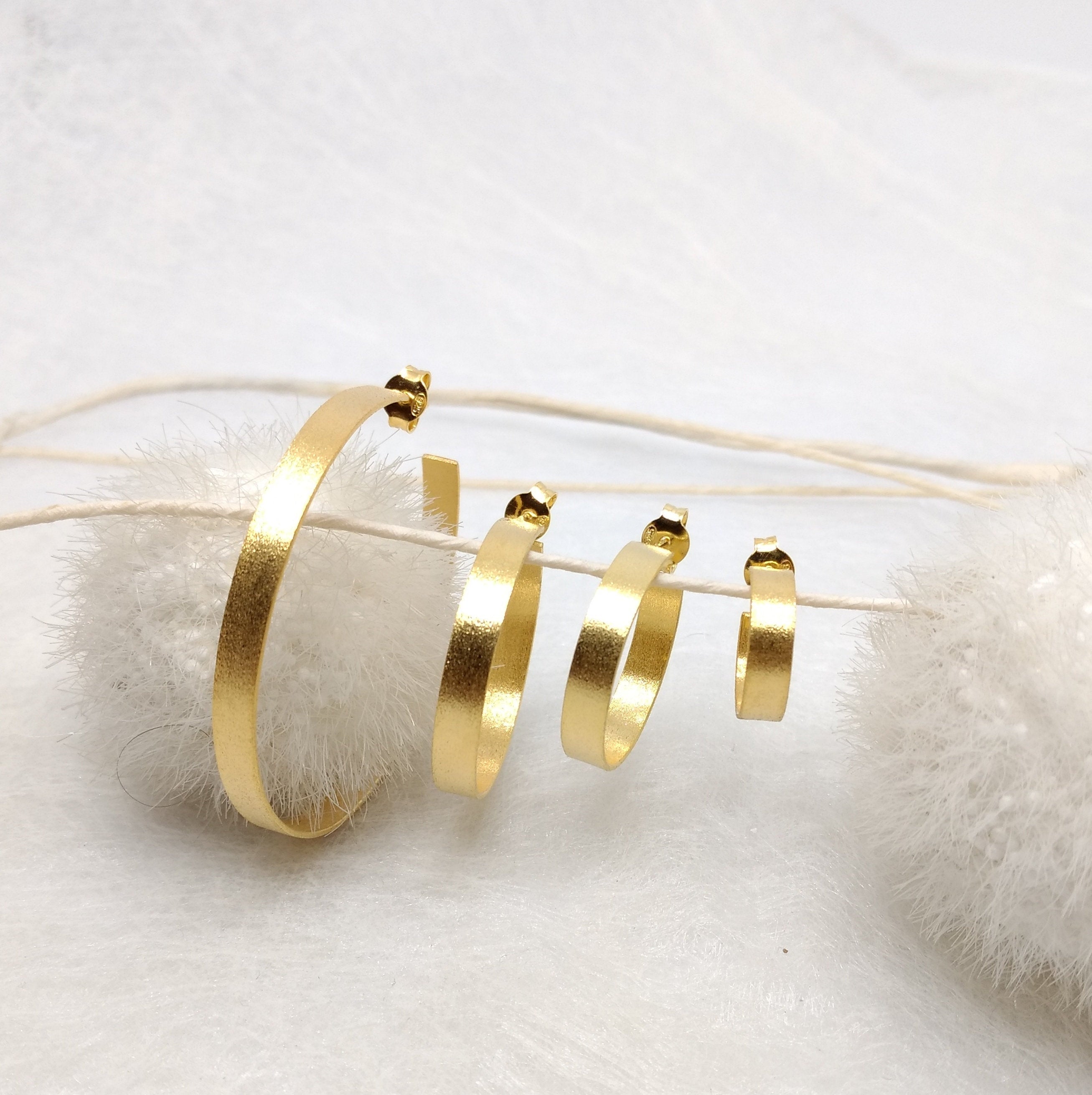 ImNos - big (ø 45 mm) Sterling Silver hoops, rhodium or gold plated