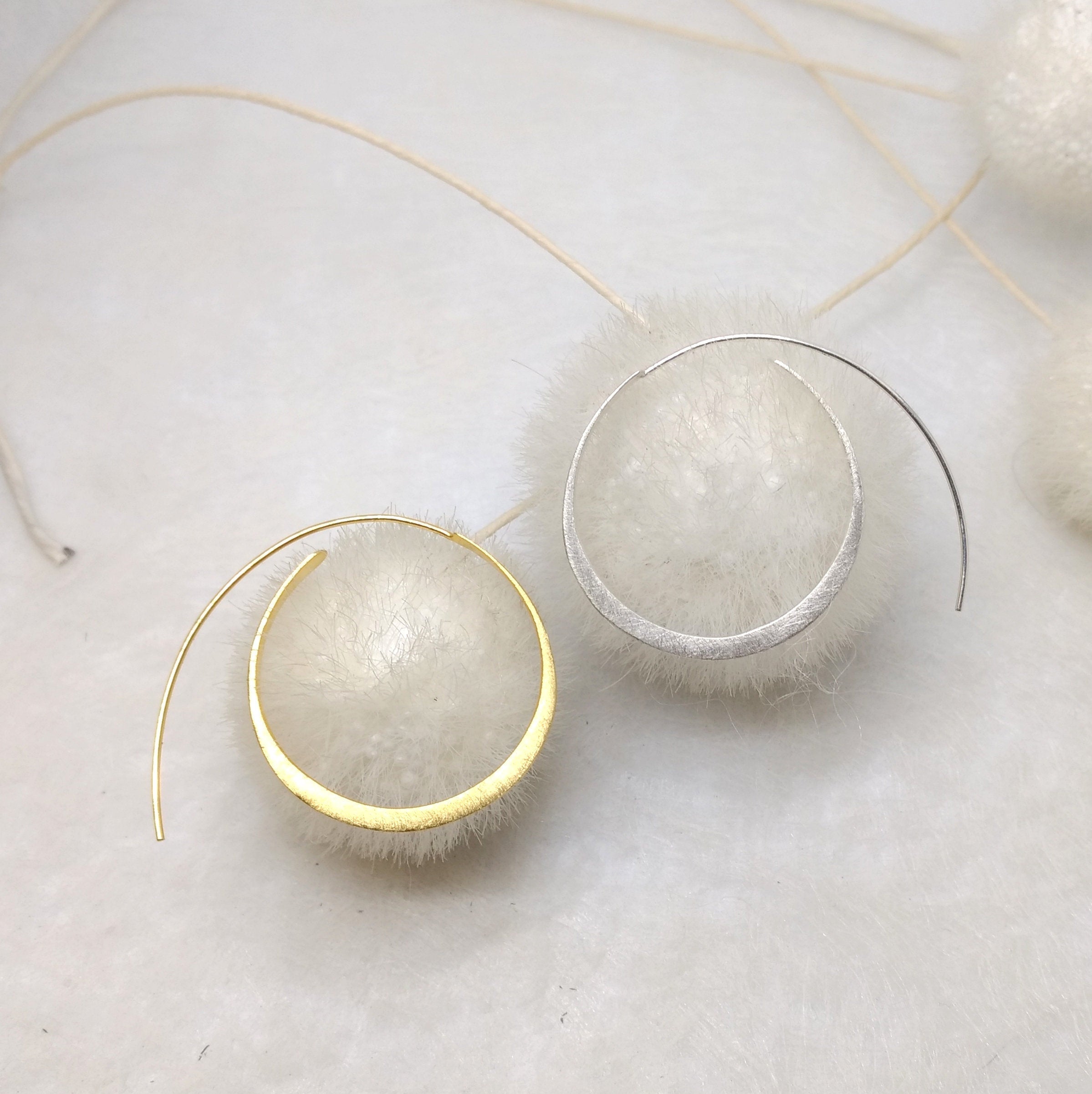 PaKti - hoops (ø 35mm) in silver or silver gold plated