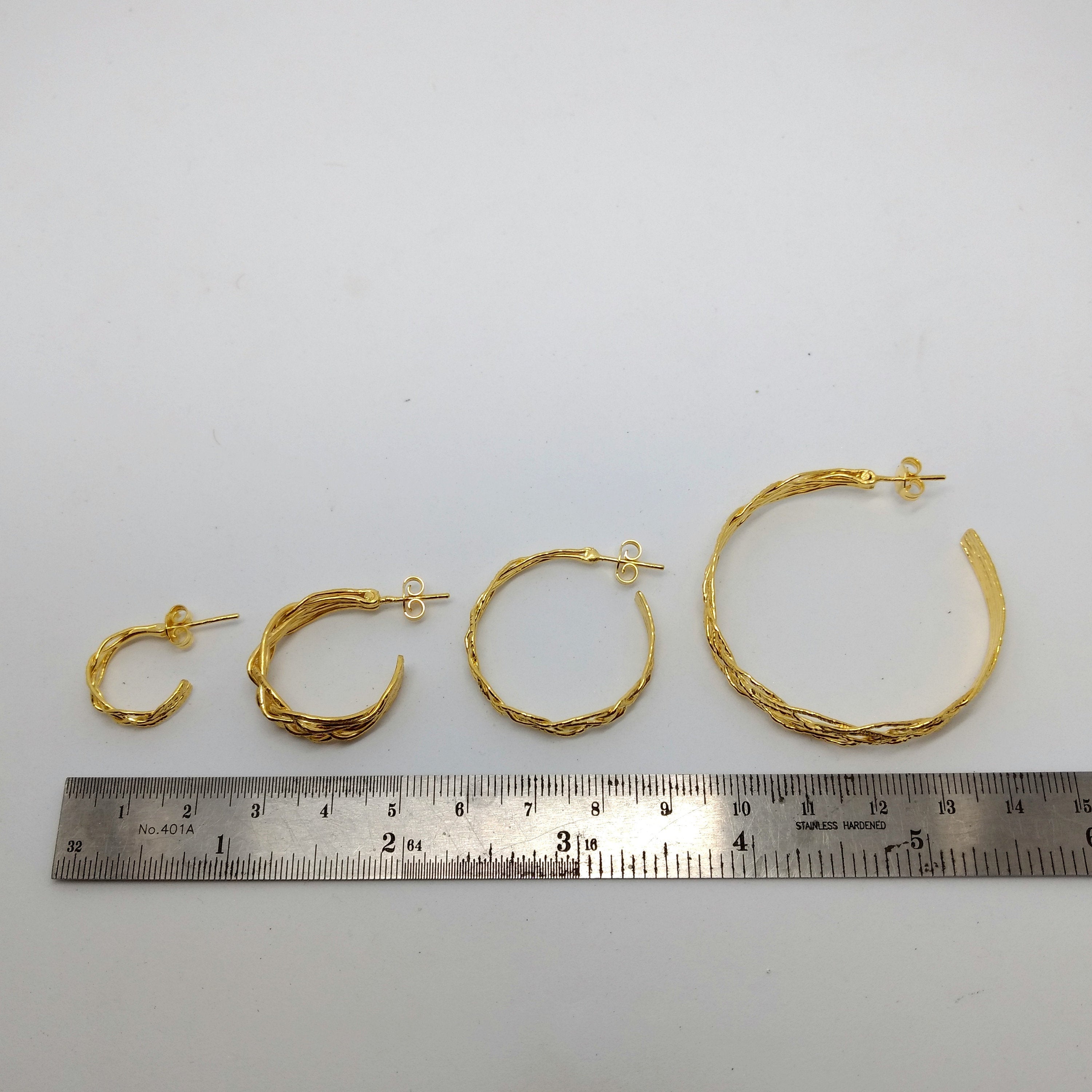 ZusZa - handgemachte Kreolen aus vergoldetem Silber in 4 Grössen