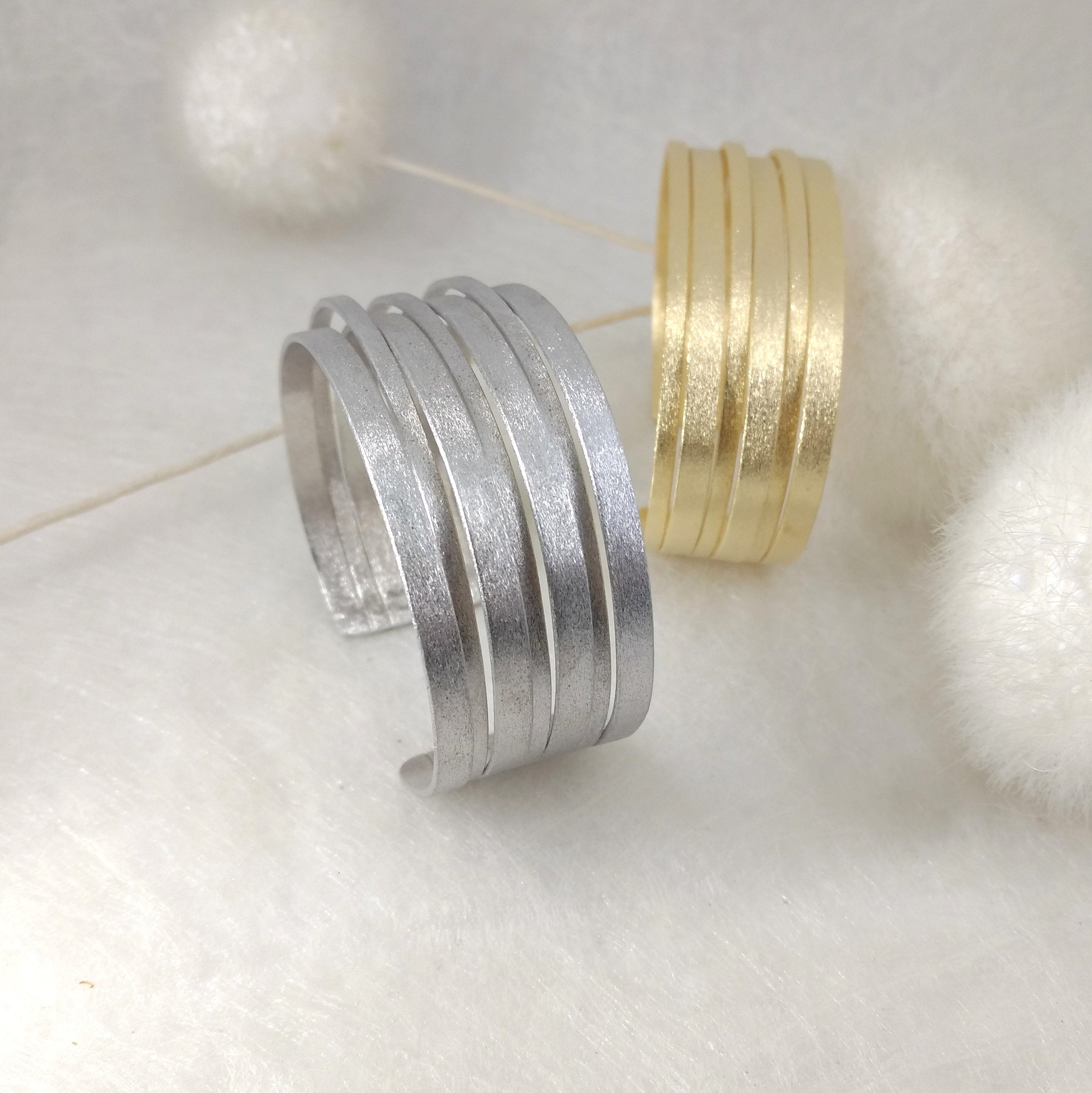 ImNos - breites Silberarmband in 2 Grössen, mit 18 Karat Hartvergoldung oder weissem Rhodiumbad (P128/P135)