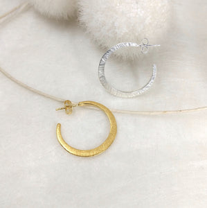 OMeGa - small Sterling Silver hoops, available in 2 finishes