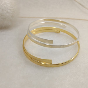 UbaL- Open spiral bracelet, silver or 18k gold plated silver