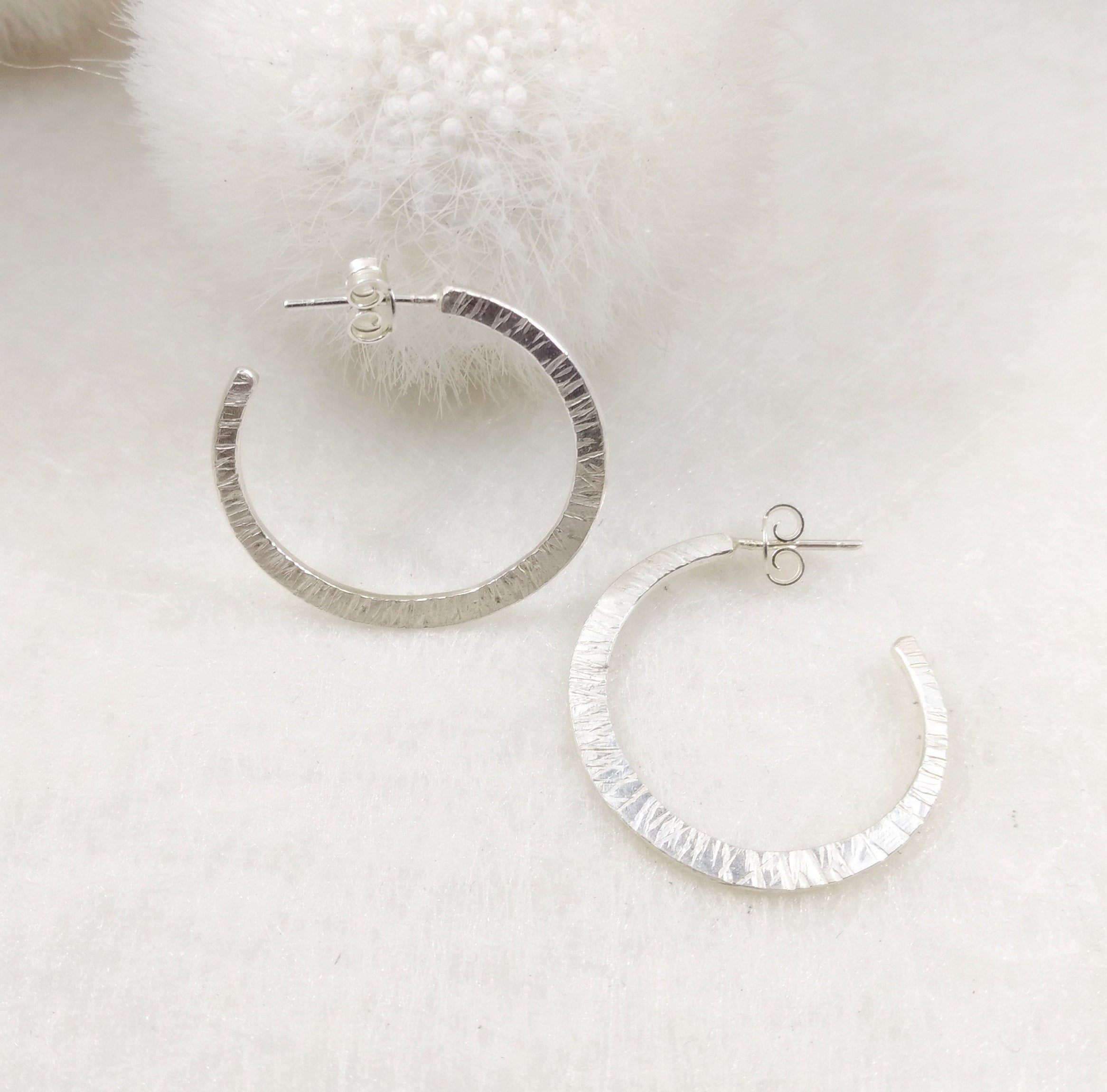 OMeGa - small Sterling Silver hoops, available in 2 finishes