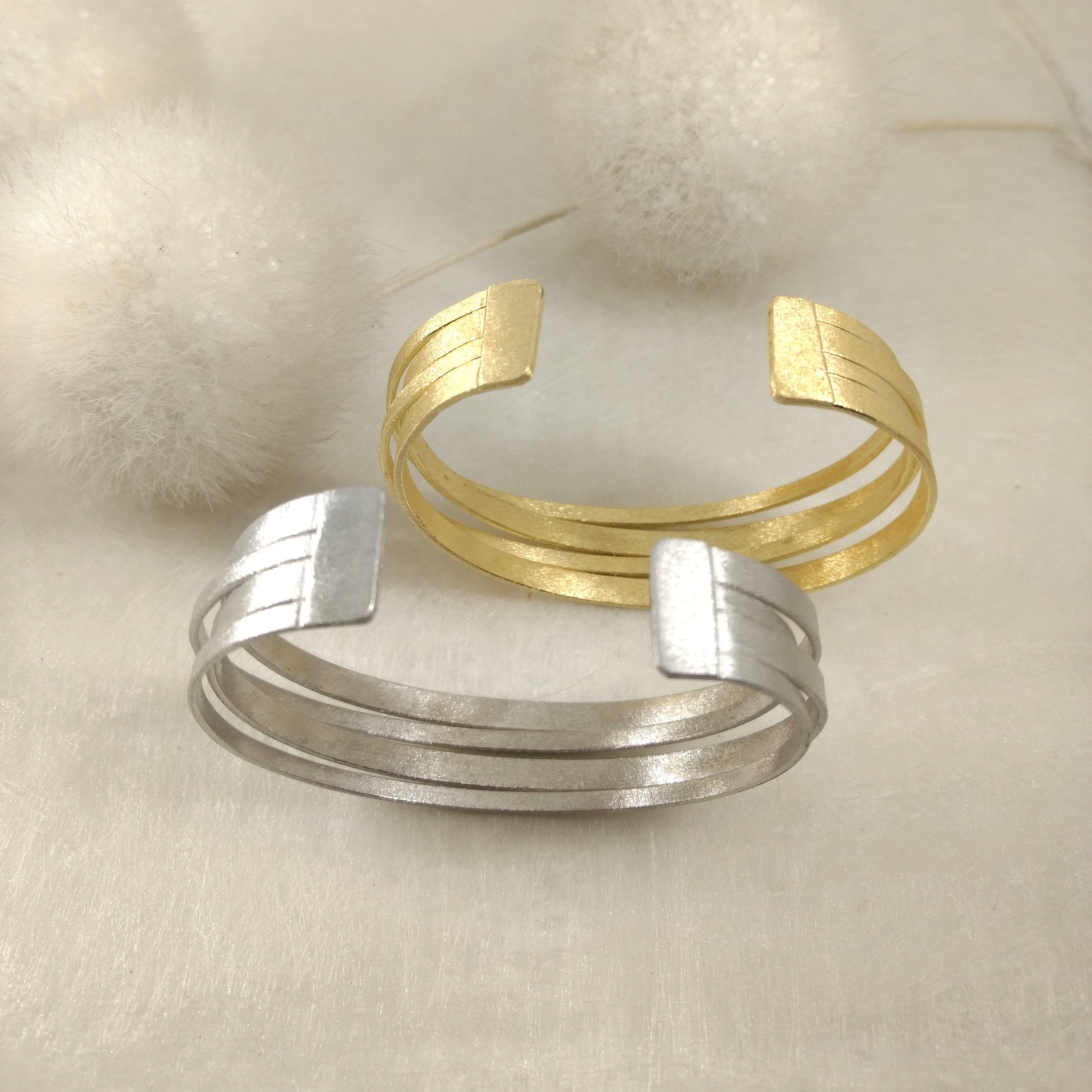 ImNos - Sterling Silver Bangle rhodium plated or with a 18 karat gold plating (P99)