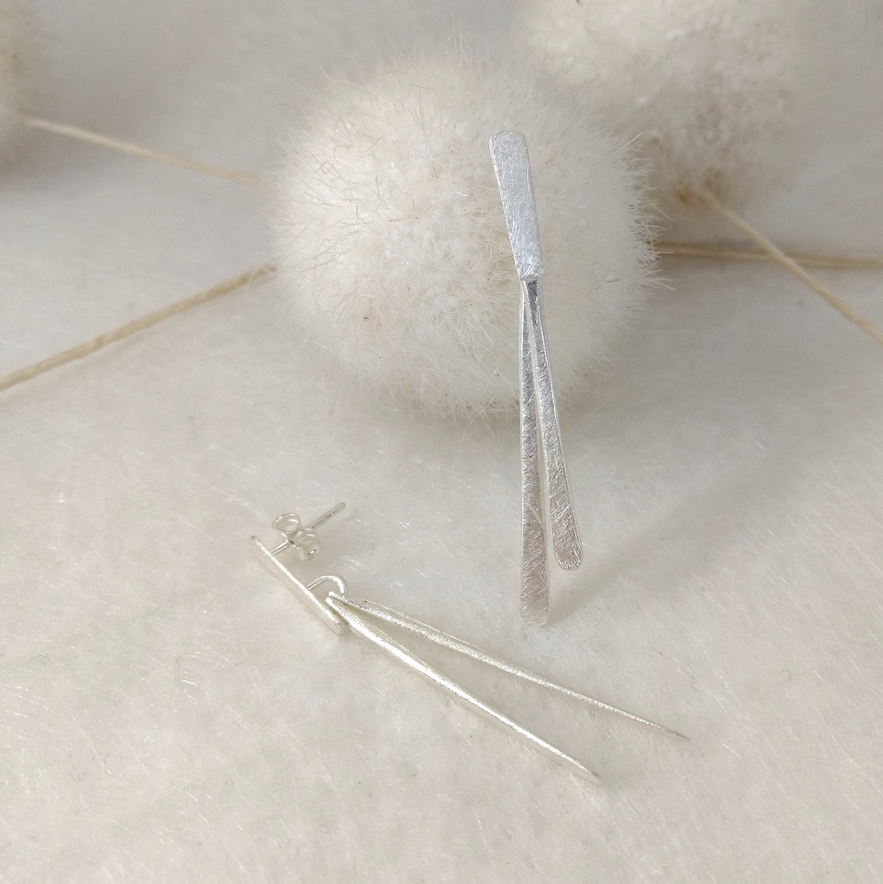 UbaL - Fine and elegant earrings in silver or gold plated silver (5.5cm long)
